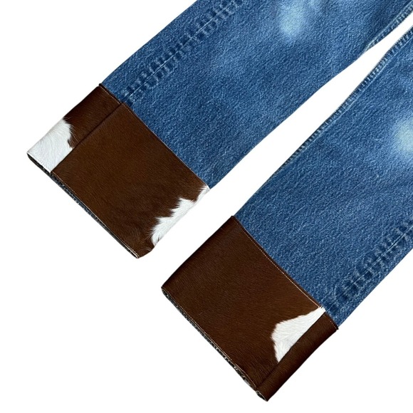 VTG 80s 501 Levis Womens 28x28.5 Jeans Custom Cowhide Denim Blue 524 Button - Picture 6 of 11